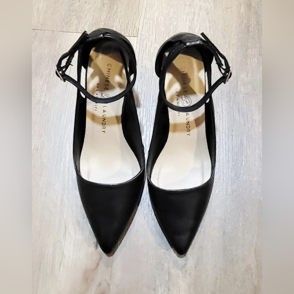 Chinese Laundry Black Ankle Strap Heels